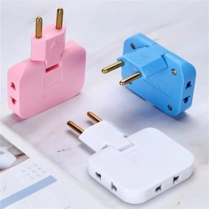 3 in 1 Adapter 180 Degree Rotatable Wireless Mini Slim Outlet Adapter Multi Foldable EU US Blue
