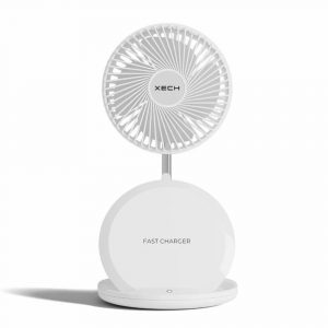 XECH Aerocharge Table Fan With Fast 15W Wireless Charger For Mobile