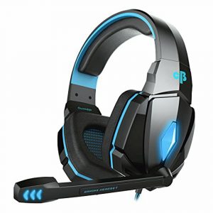 Cosmic Byte G4000 Edition Over the Ear Dual Pin Wired Headsets with Mic And LED Blue