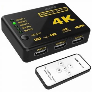 4K Ultra HD 5 IN to 1 OUT HDMI switcher 5 Port, 5x1 HDMI Switch