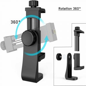 Phone Holder 360 Degree with Adjustable Clamp Phone Tripod Mount