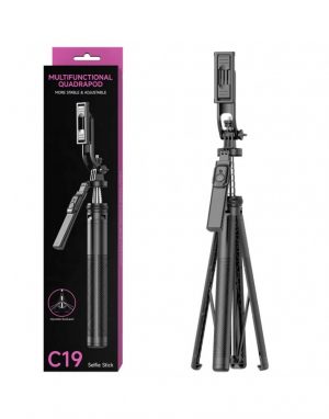 C19 Handheld Stabilizer Bluetooth Selfie Stick, Tripod Mobile Camera Gopro