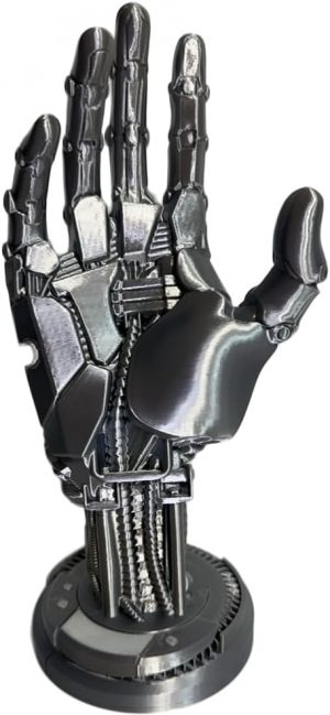 Cyberpunk Game Controller Holder Metallic hand,Futuristic Robot Hand, Statue Room Decor 23cm/9 in