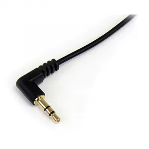 Right Angle 3.5mm to 3.5mm Stereo Audio Cable 1 Meter Black
