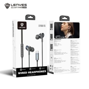 Lenyes LF106 Type-C Wired Earbuds inbuilt MIC, Rich Bass Noise Isolation Phones