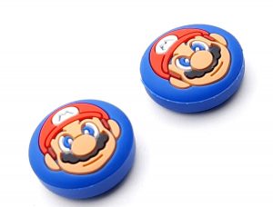 Mario Blue Switch Thumb Grip Caps Compatible with Soft Skin Silicone Analog Stick Button