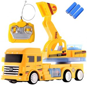 City Truck Simulation Model Excavator 1.28 Scale Rechargable RC Truck, Yellow