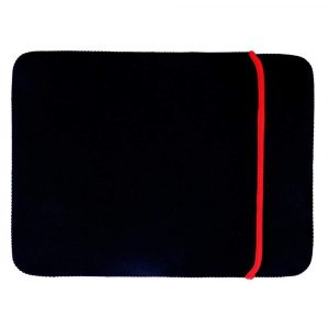 Slim 15.6 Inch Soft Black & Red Reversible Fully Padded Sleeve for Laptop