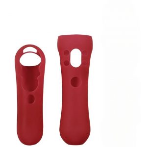 Silicone Rubber Cover Anti-Slip Protective Skin 2 Pcs Red Case For Playstation PS3 Move Controller