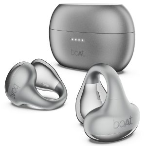 boAt Airdopes Loop OWS Earbuds w/Clip-On Fit, Air Conduction COOL GREY