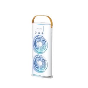 Lenyes LHF03 Tower Dual Fan 45mm USB Charging Fan WHITE