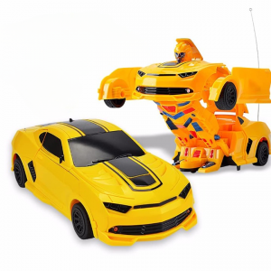 Rechargable Transformers Bumblebee Remote Control Car Robot Toy, Yellow