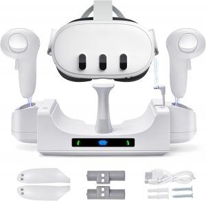Preowned Dobe Wall Mounting Charging Dock for Meta Quest 3, White, Unboxed