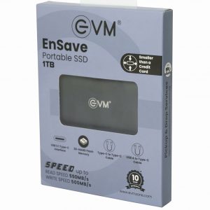 EVM 1TB EnSave Smallest Portable External SSD with 3D NAND Flash Technology Speed of 550 R 500 W MB