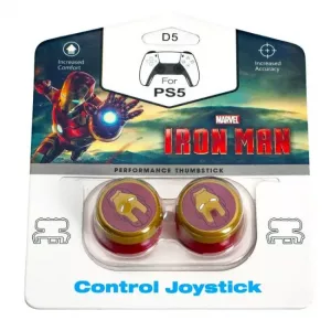 Thumb Grips IronMan Theme Analog Thumb Grips Thumbstick Cap PS4, PS5 Controller Golden
