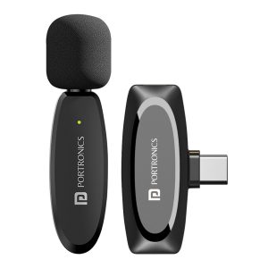 Portronics Dash 7 Omnidirectional Type C Wireless Microphone, Noise Cancellation, Plug & Play