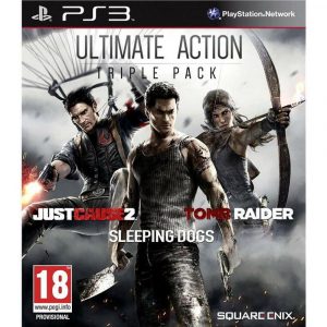 Ultimate Action Pack Tomb Raider Sleeping Dogs and Just Cause 2 PS3 Playstation 3 ( Preowned )