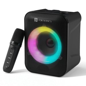 Portronics POR 2735 Apollo One 20W Wireless Portable Speaker with Wireless Karaoke Mic RGB Black