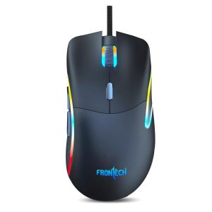FRONTECH MS0036 Wired Gaming Mouse 7 Key RGB Backlit 60 IPS Optical Tracking 7200 DPI Black