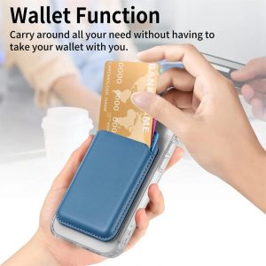 MAGWALLET WITH PHONE STAND PU-BLUE