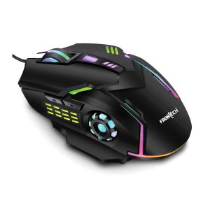 FRONTECH MS0050 Wired Gaming Mouse, 6 Key RGB Backlit Effect 7 LED Lighting USB Plug & Play 3600 DPI