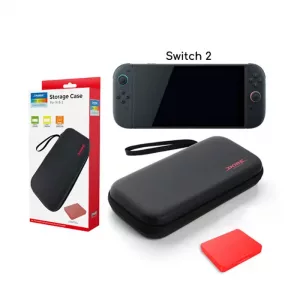 Dobe Nintendo Switch 2 Carrying Case EVA Travel Zipper Storage Bag with Card Box Black