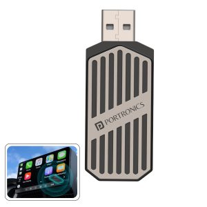 Portronics POR 2759 Tune, 2-in-1 Wireless Car Receiver, Converts Wired Auto Android & CarPlay
