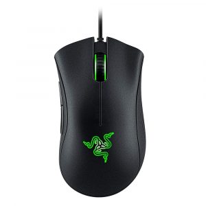 Razer DeathAdder Essential Wired Gaming Mouse Single-Color Green Lighting 6400 DPI Optical Black