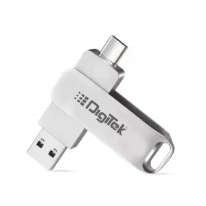 Digitek DDUD 128G V3.2 Metal Body 128GB Storage 3.2V Dual Drive Flash Drive, USB-A & Type-C, Pen