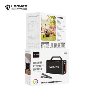 Lenyes S835 200W Portable Karaoke Speaker with Dual Wireless Rechargeable UHF Mics, 20000mAh Battery
