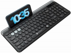 Portronics POR 2195 Bubble 3.0 Wireless Keyboard with Bluetooth + 2.4 GHz USB Receiver, Black