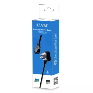 EVM PCD 01 Desktop Power Cord 3Pin Heavy Duty 1.5 Meter