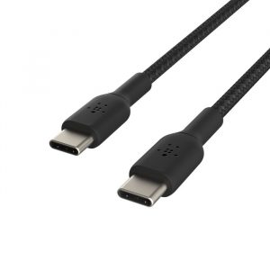 Accede A1025 Type C to Type C 65W Short Power bank fast charging Braided cable Black,0.25M