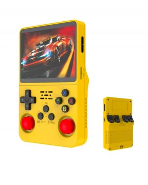 R36S Retro Handheld Game Console 3.5 IPS Screen Includes 64GB Card Open Source Yellow