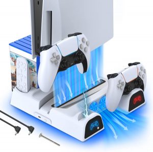 Dobe TP5 3532D PS5 Stand with Cooling Station, PS5 Controller Charging Station Playstation 5 Console