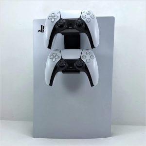 Double Controller Console Mount For PS5 Controller Holder For Play Station 5 Digital Or Disc Black