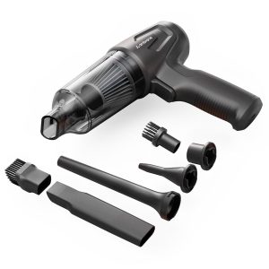 Ambrane Mini Vac 02, 12kPA Powerful Suction 80W Wireless Hand Vacuum & Air Blower 2-in-1 Wire, Grey