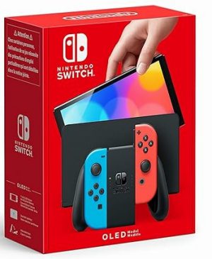 Nintendo Switch OLED with JoyCon Blue and Red, Jailbroken 256GB With 21 Games Unboxed ( Preowned )