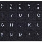 Universal English Keyboard Stickers set, Black with White Lettering for Laptops and Desktops