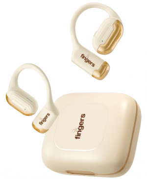 FINGERS OWaveS Open Ear Bluetooth Earbuds , Air Conduction, 38.5 Hour, Fast Charging, SNC, IPX4