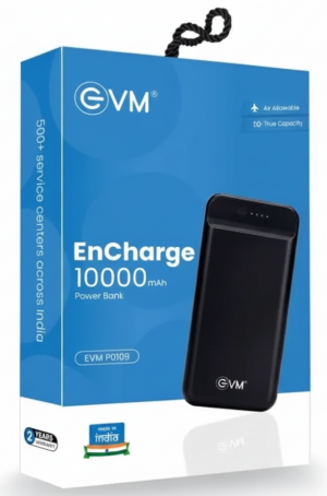 EVM Encharge Power Bank 10000mAh, Model EVM P0109, Black