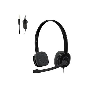 Logitech H151 Wired Headphones Mic Black