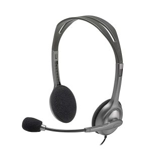 Logitech H110 Wired Headphones Mic Black