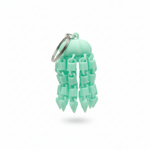 3D Printed Flexi Jellyfish Keychain Green