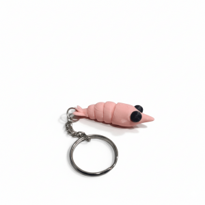 3D Printed Shrimp Keychain Pink