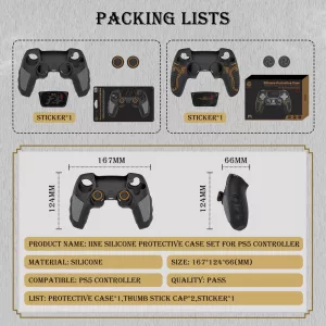 IINE PS5 Controller Silicone Case Wukong theme With 2 Thumb Caps