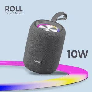 IGear Roll 10W Portable Bluetooth Speaker-Immersive 360-Degree Surround Sound, Grey