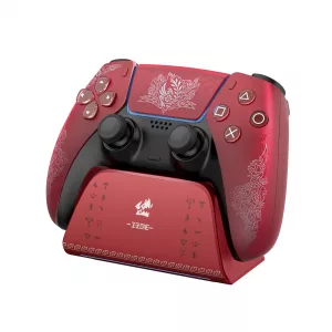 PS5 Controller Charging Stand Monster Hunter Wilderness Theme Red