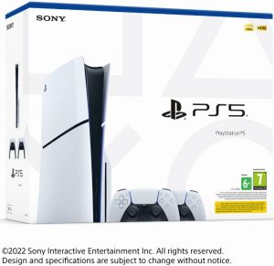 Sony PlayStation 5 PS5 Console Slim 1tb Disc 2 Wireless Controllers Bundle