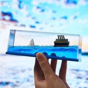 Titanic Wave Cruise Ship, Liquid Ship Nautical Showpiece For Show Piece Decor, Acrylic Car